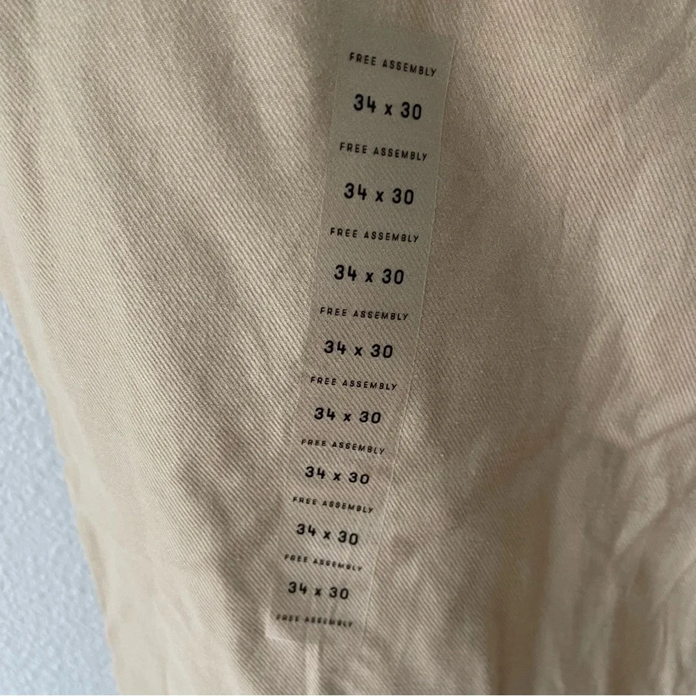Free Assembly Mens Drawstring Chino Beige Size 34x30